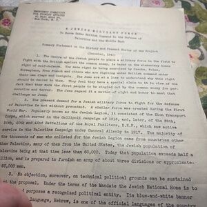 Emergency Committee for Zionist Affairs | 1941 Vintage Document | Jewish